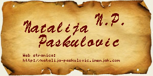 Natalija Paskulović vizit kartica